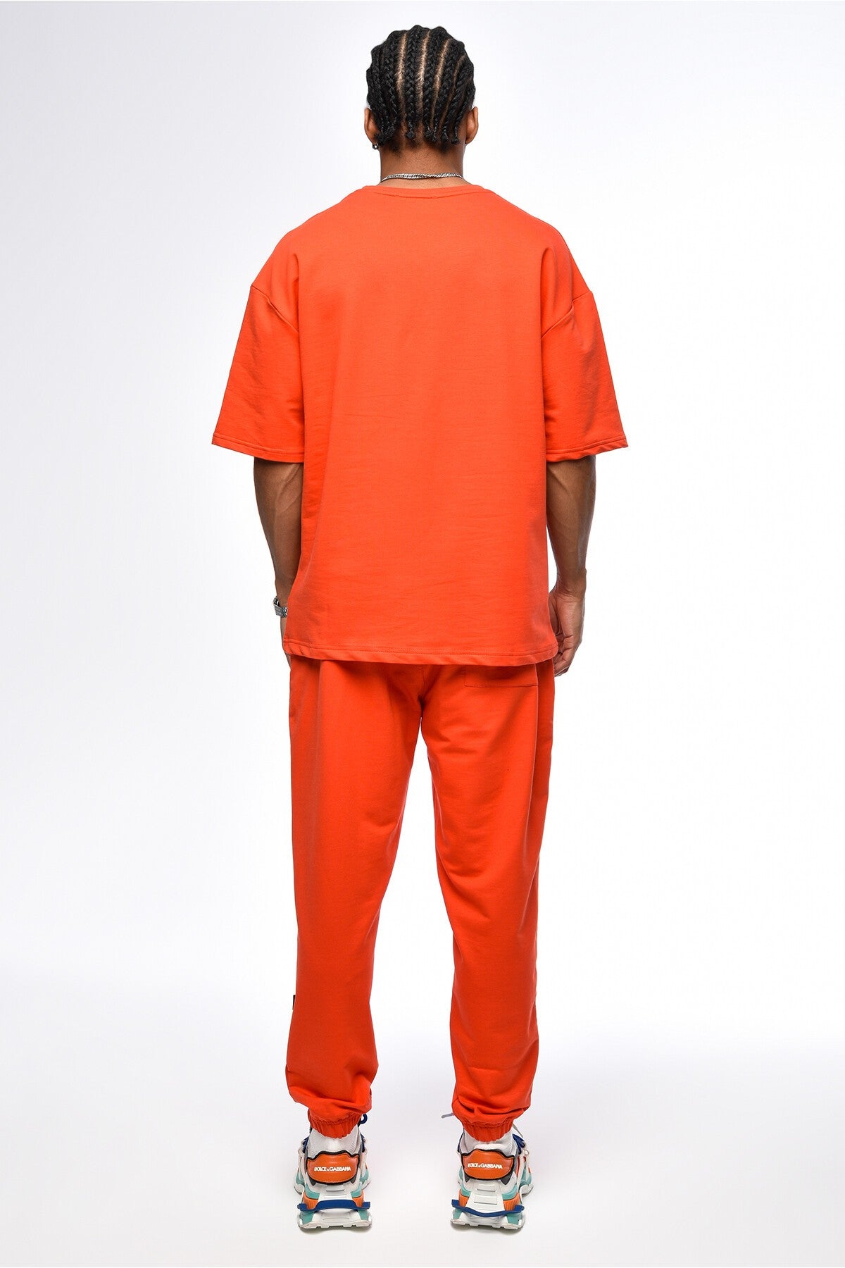 Basic Oversized Sweatsuit Set with Elastic Cuffs