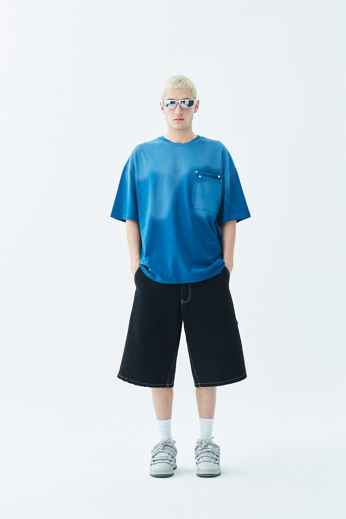 Oversized T-Shirt with Washed Pocket Detail