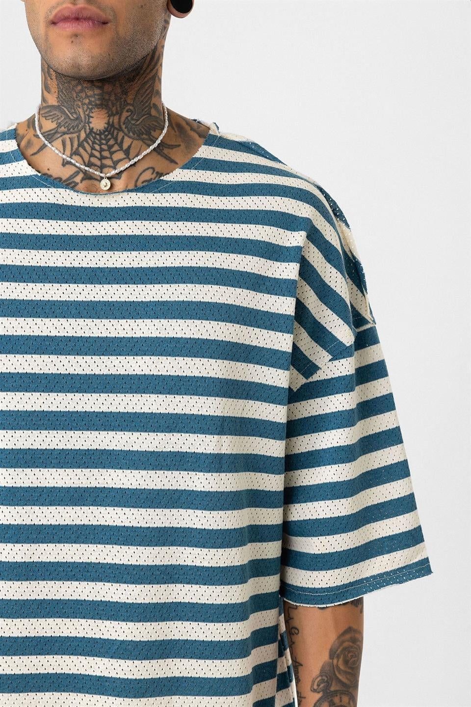 Oversized Striped Knit T-Shirt