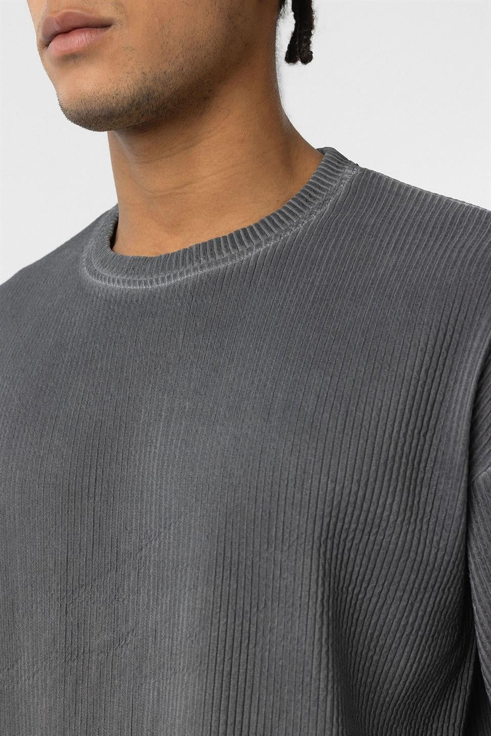 Machine-Washable Ottoman Basic Oversized T-Shirt