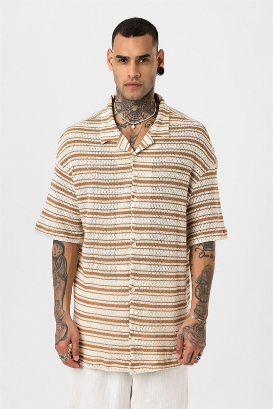 Oversized Striped Knit T-Shirt