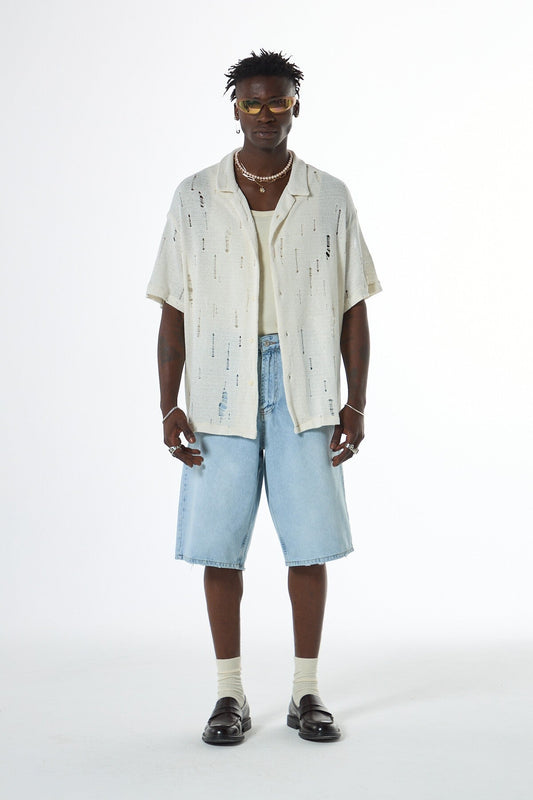 Oversized Knitted Shirt with Holes