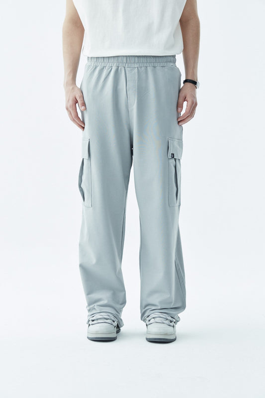 Waistband-Elastic Cargo Baggy Pants