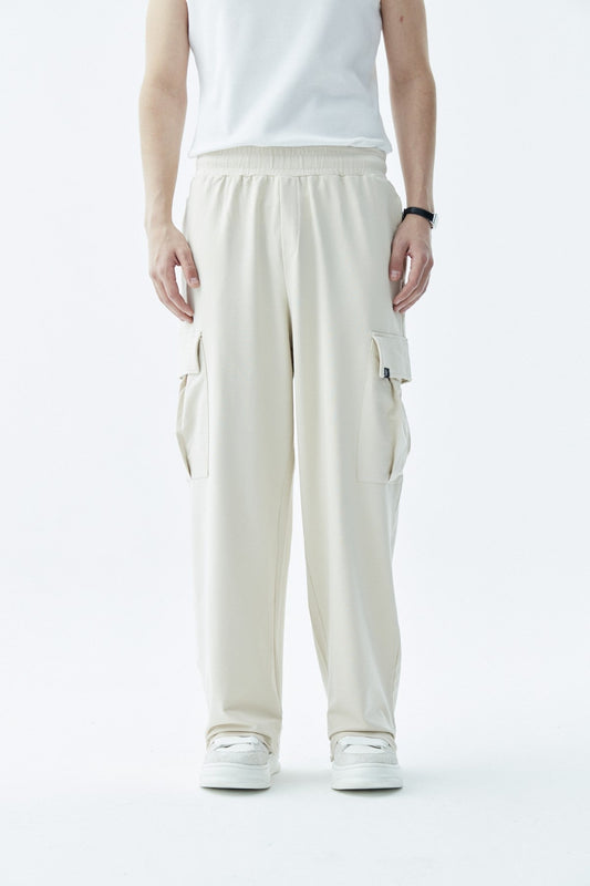 Waistband-Elastic Cargo Baggy Pants