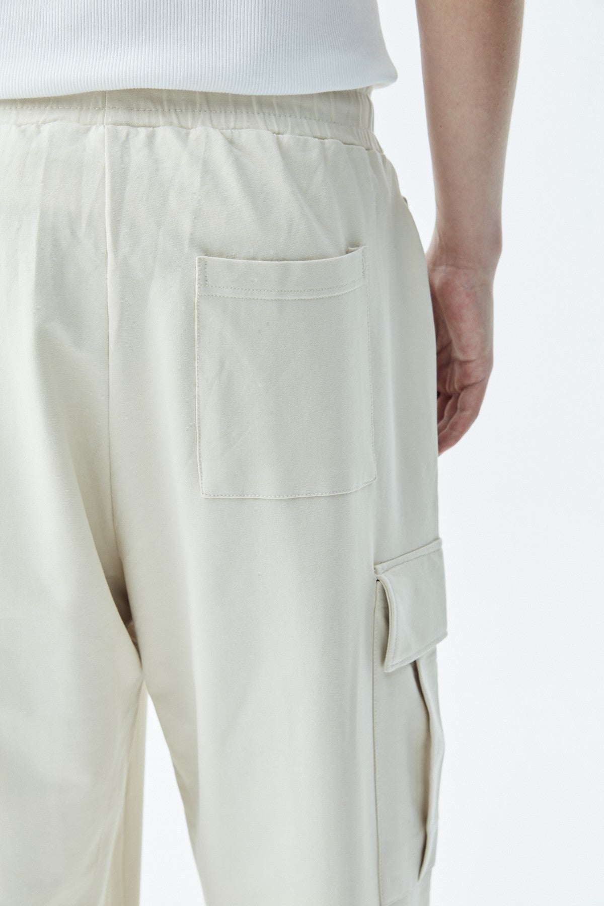 Waistband-Elastic Cargo Baggy Pants