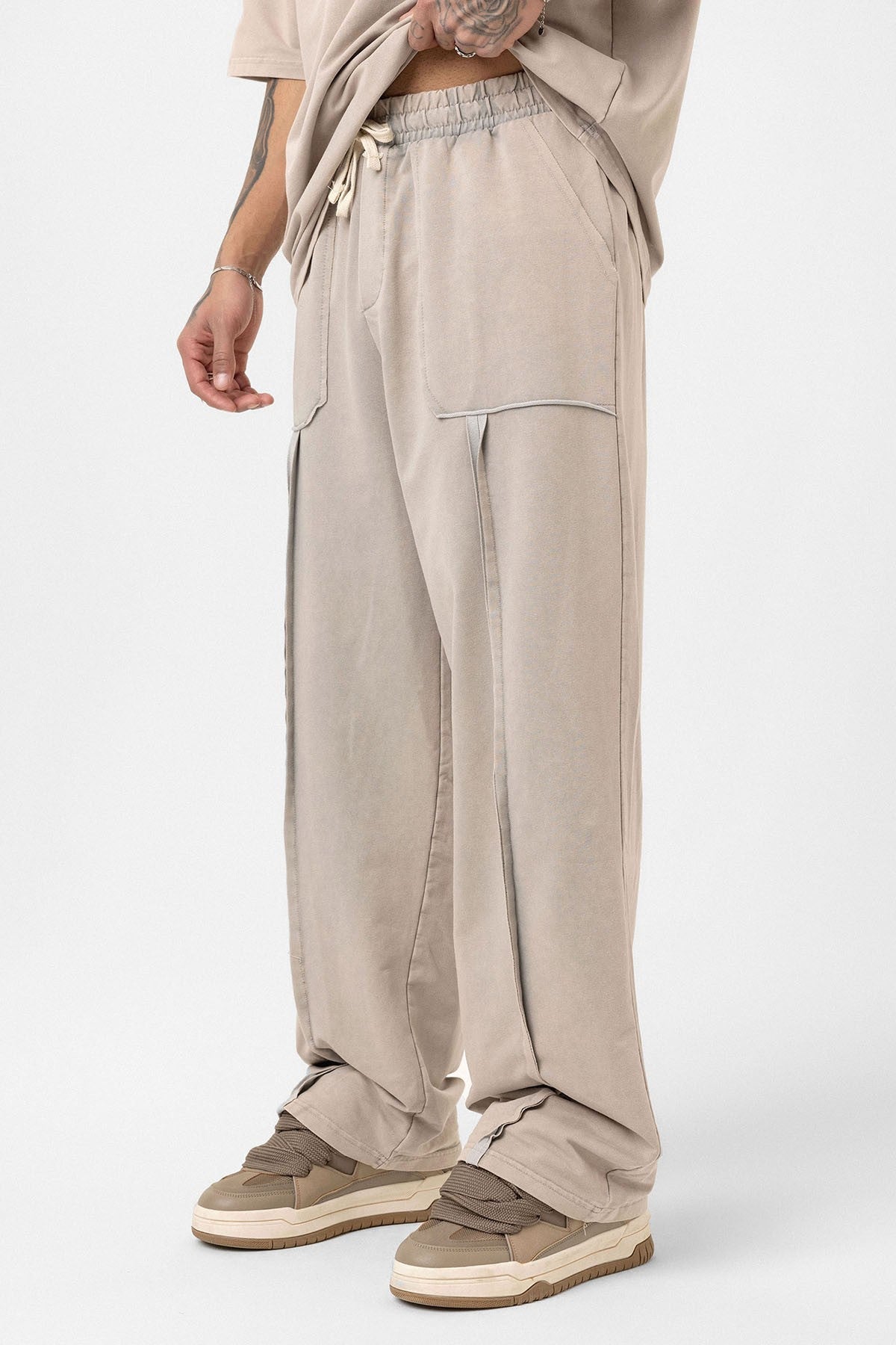 Oversized Printed Sweatsuit Set (Machine Washable)