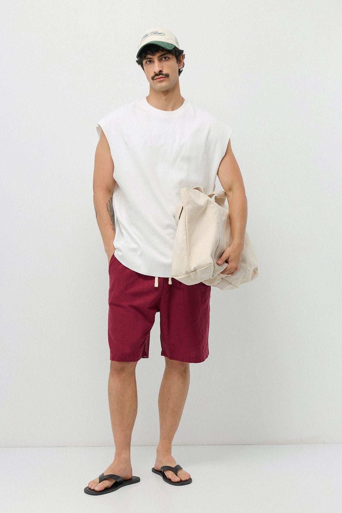 Basic Oversized Linen Shorts