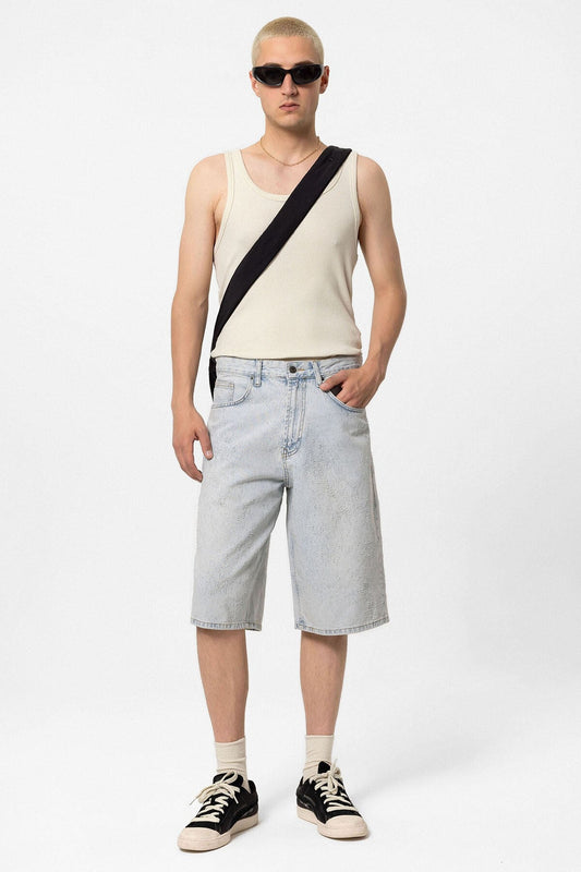 Oversized Denim Bermuda Shorts 40-641