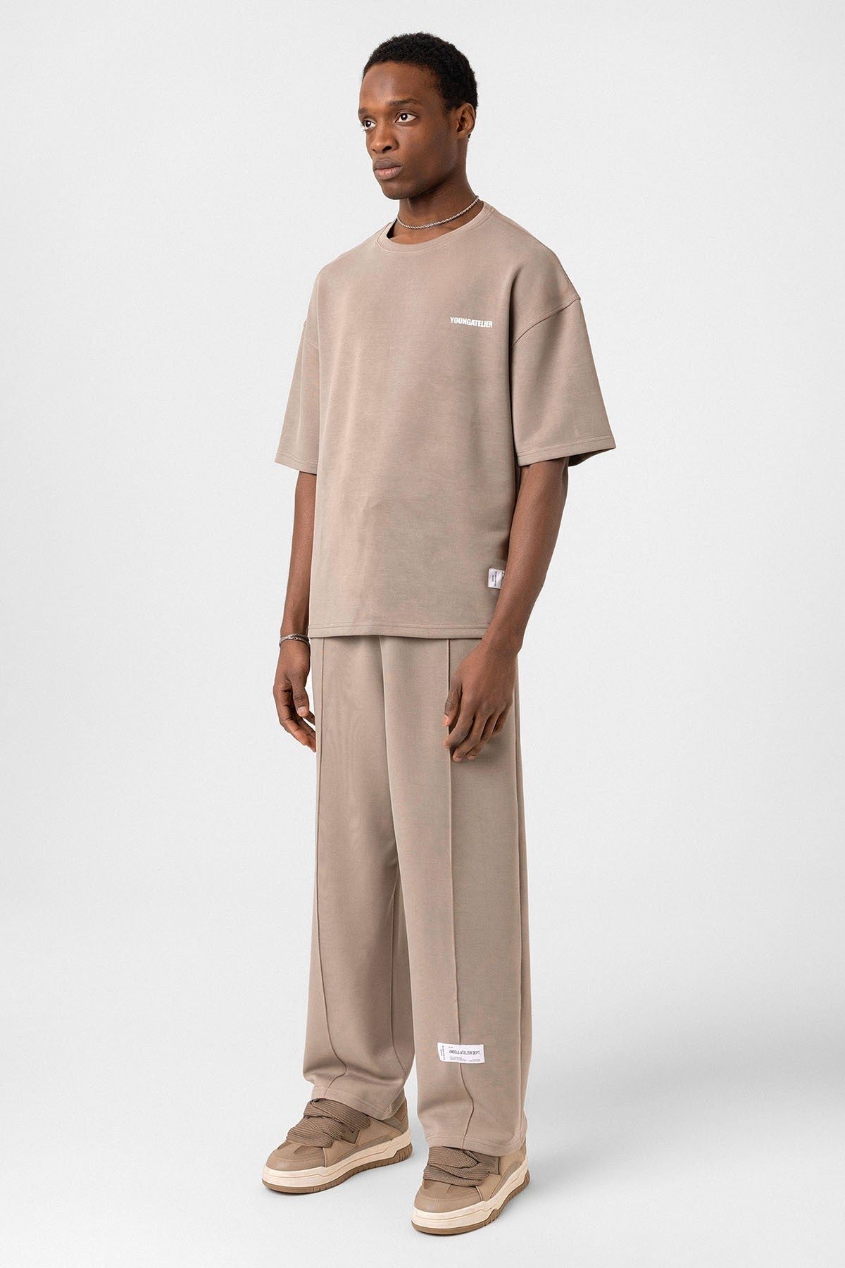 Label: Detailed Oversized Modal Fabric Sweatsuit Set