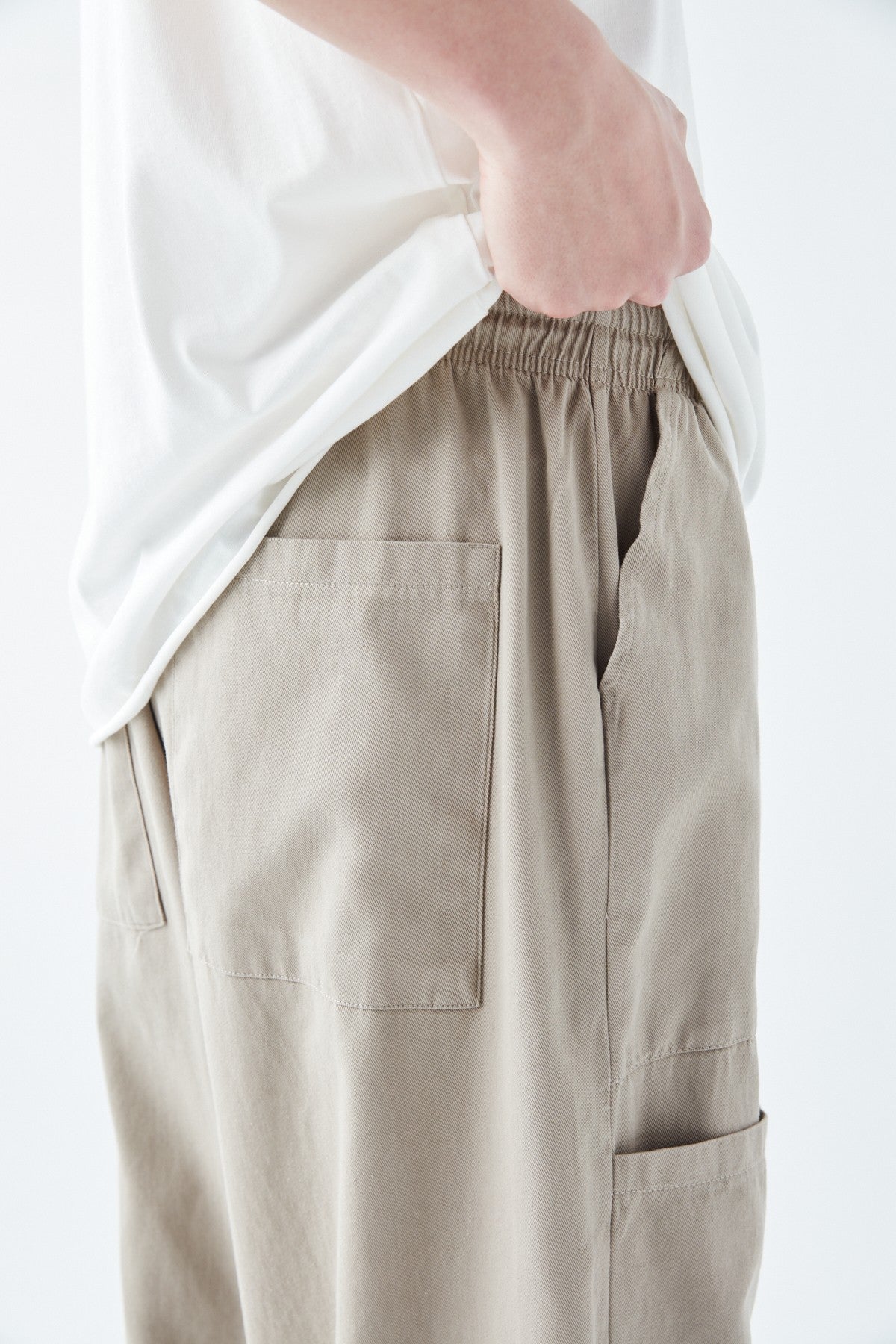 Baggy Linen Pants with Side Pocket Detail