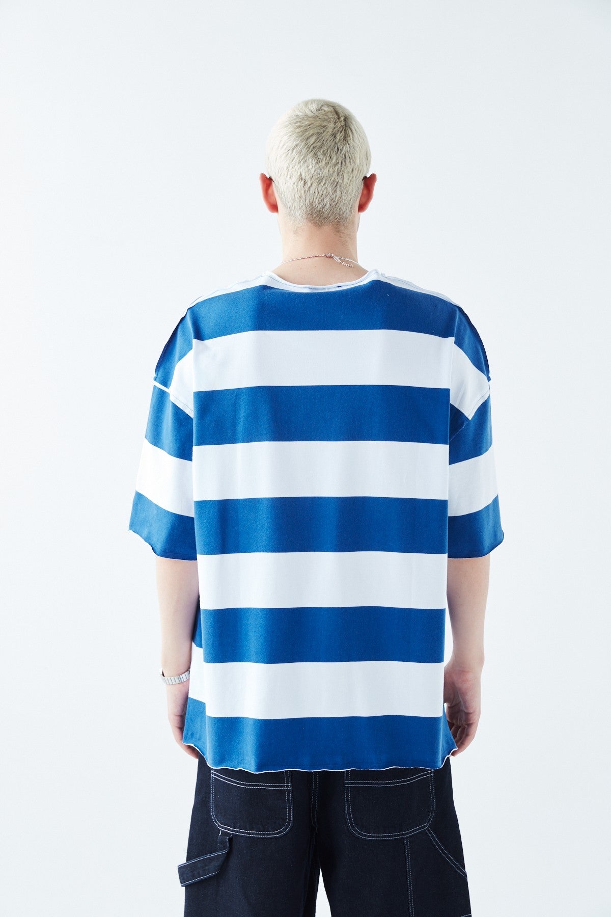 Oversized 100% Cotton T-Shirt with Digital Print Stripes