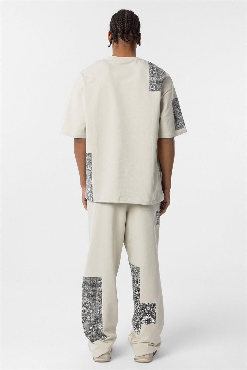 Oversized Sweatsuit Set with Ethnic Patterns