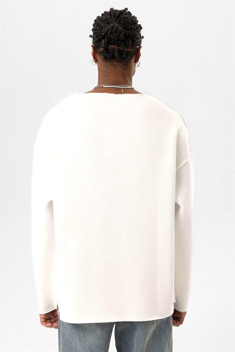 Oversized Sweatshirt with Stitching Details