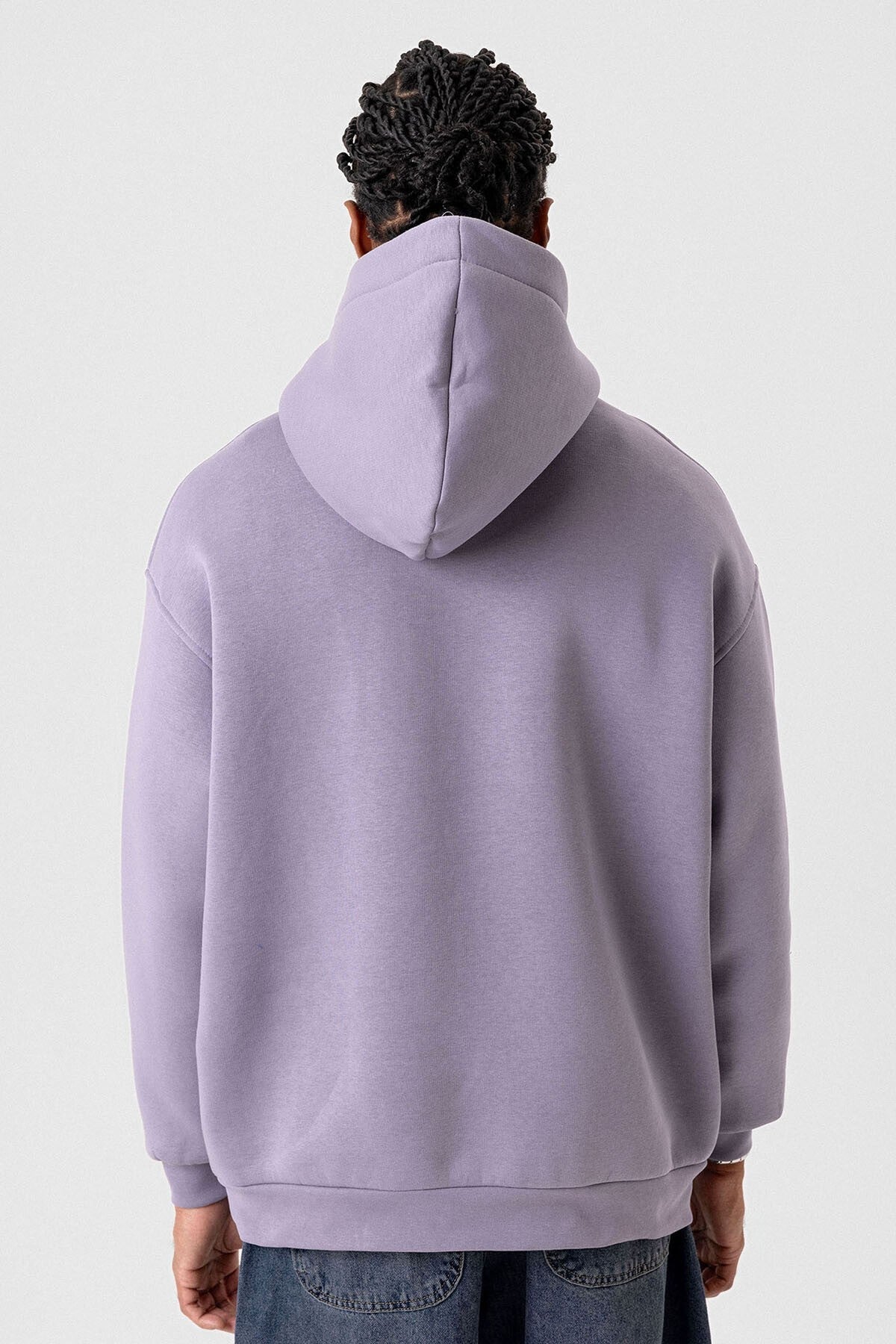 Color-Detailed Oversized Hooded Sweatshirt