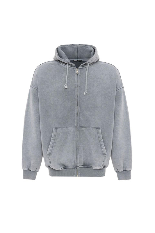 Premium Pre-Washed Oversized Sweatshirt with Zipper