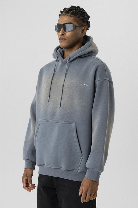 Oversized Washed Printed Sweatshirt