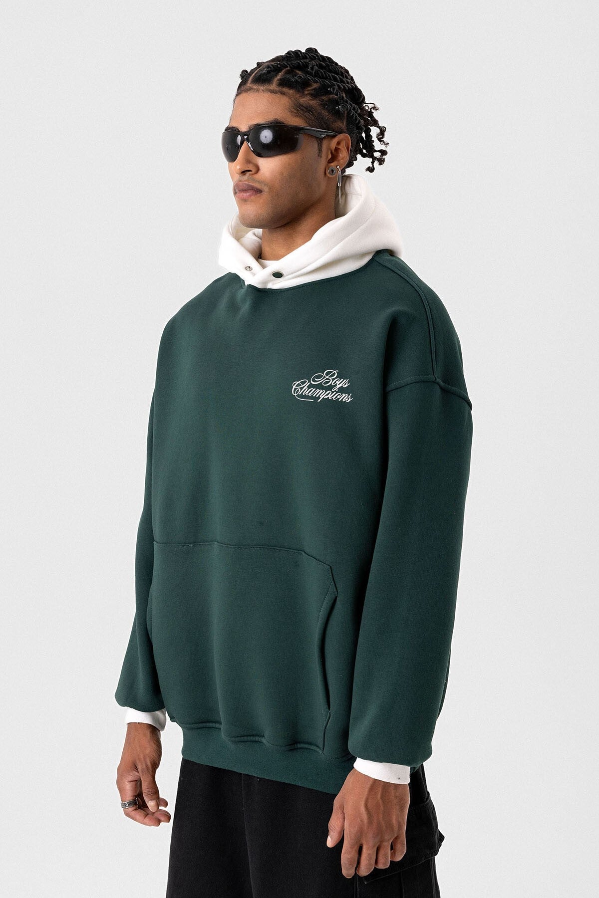 Printed Oversized Hooded Sweatshirt