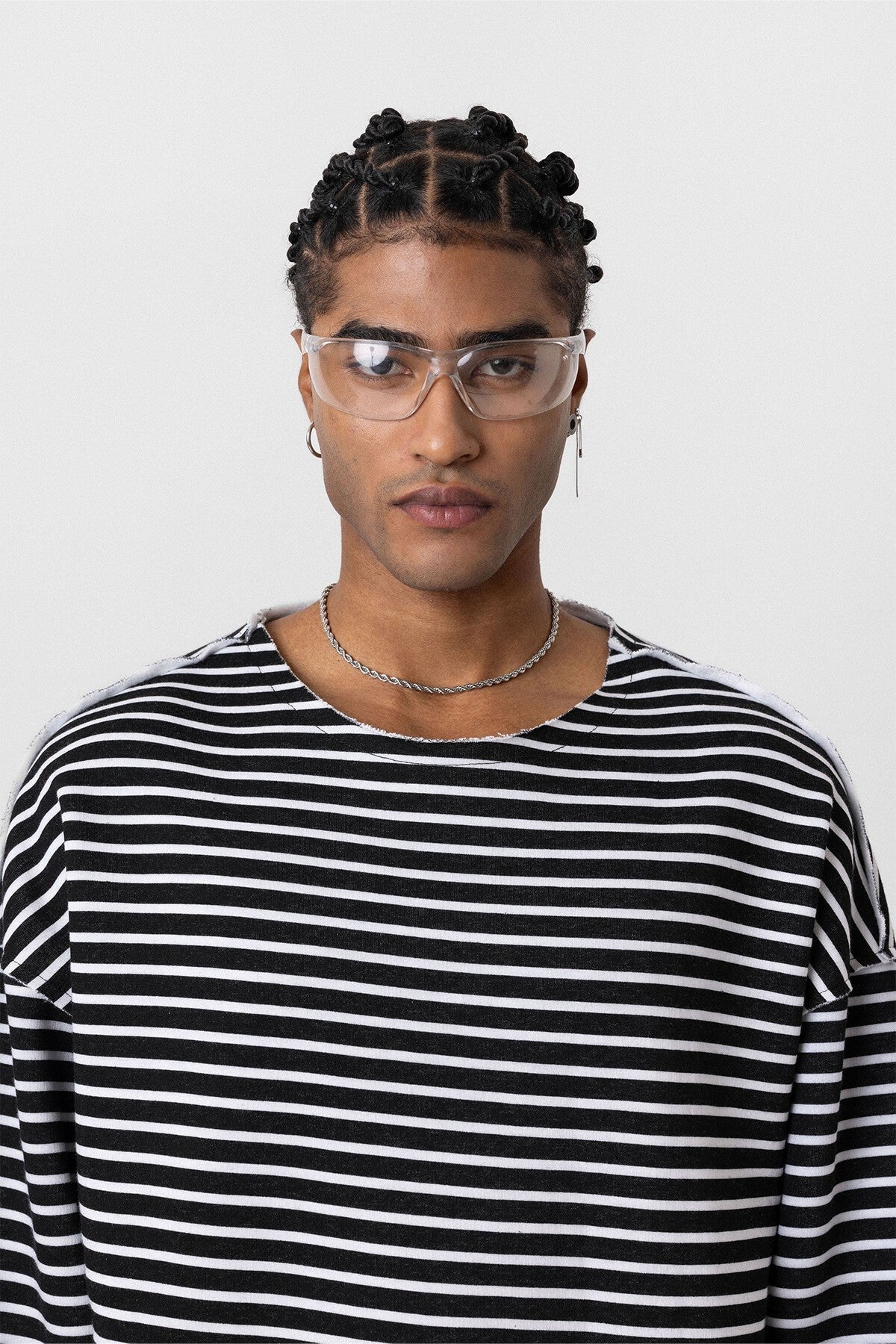 Oversized Sweatshirt with Collar Detail