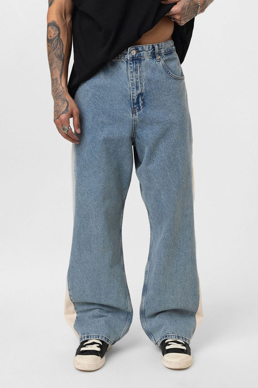 Baggy-Fit Jeans with Side Stripes