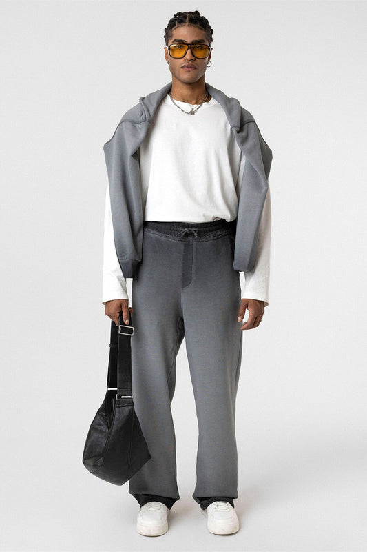 Oversized Sweatpants with Color Gradient and Washed Effect