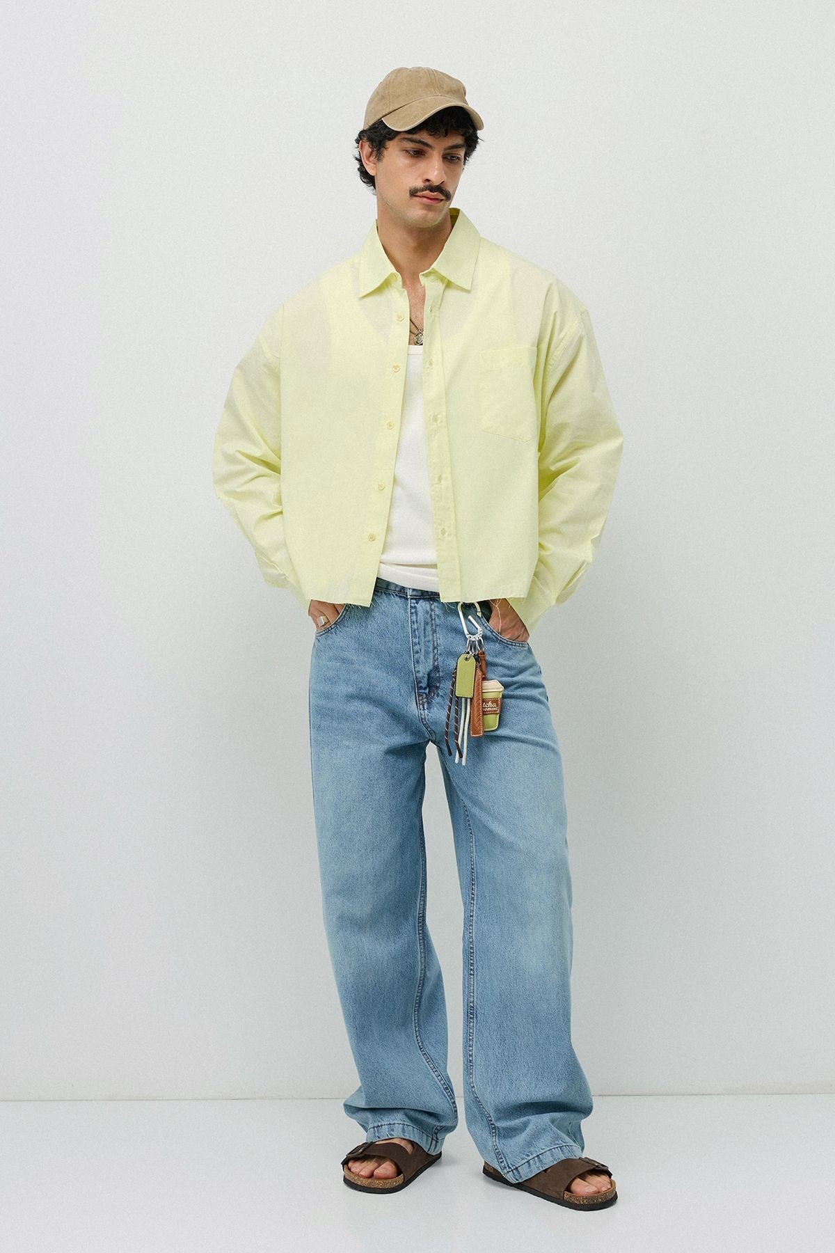 Linen Boxy Fit Crop Shirt