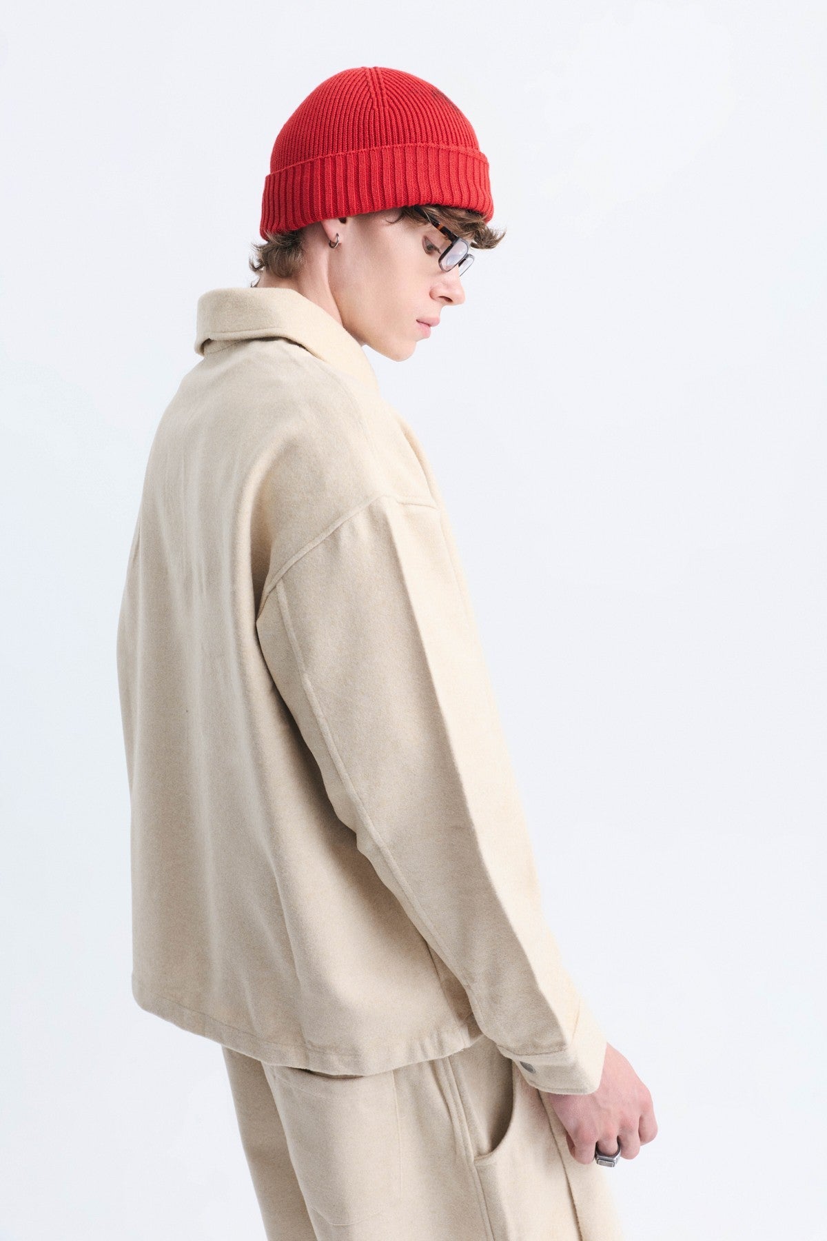 Boxy Fit Polo-Neck Sweatshirt