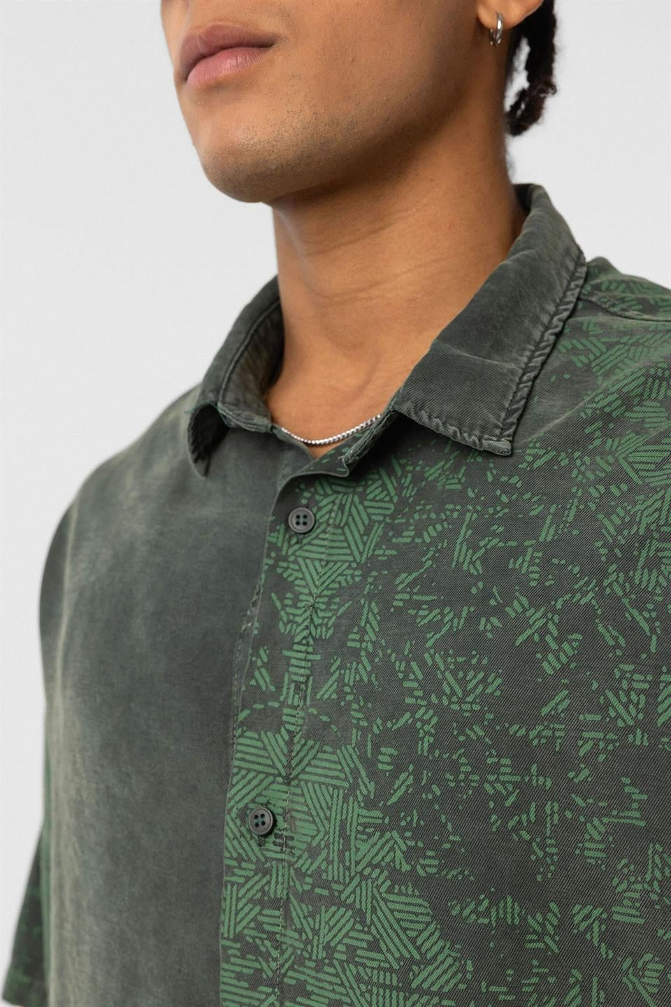 Oversized Short-Sleeve Tensel Shirt with a Washed Look