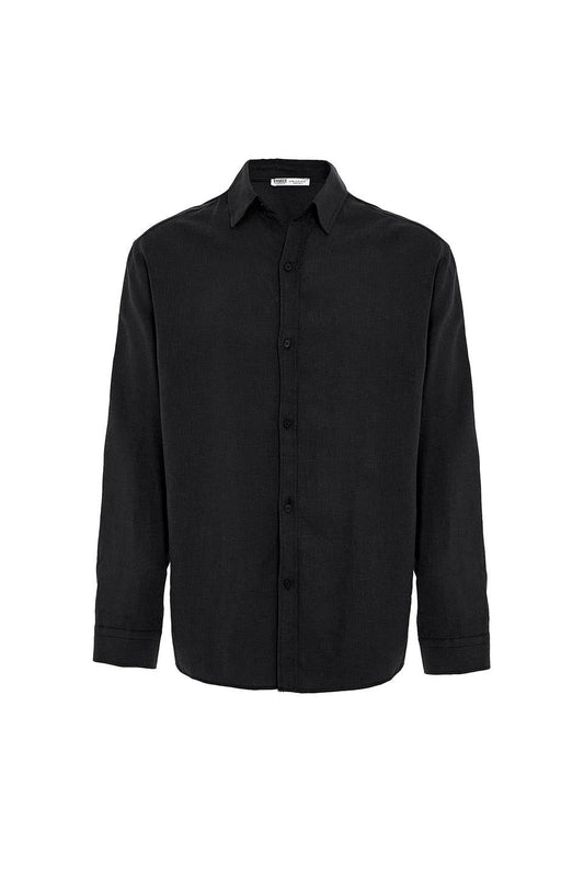 Basic Oversized Long-Sleeved Linen Shirt