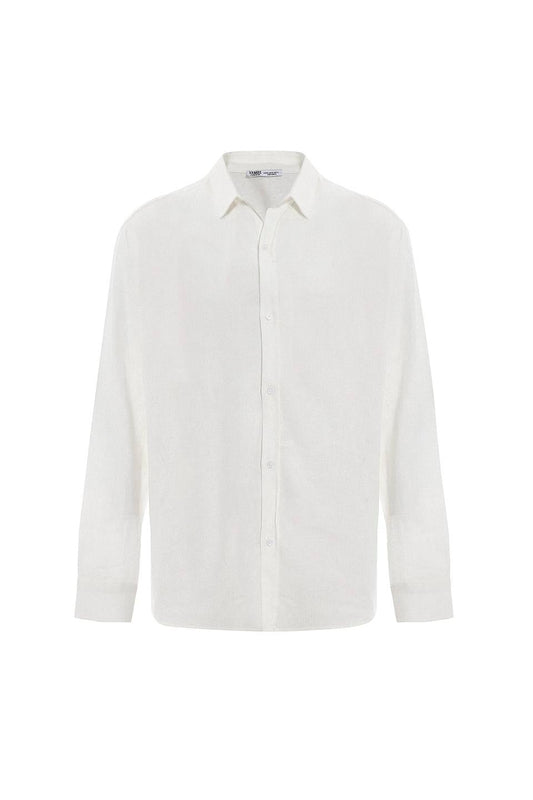 Basic Oversized Long-Sleeved Linen Shirt