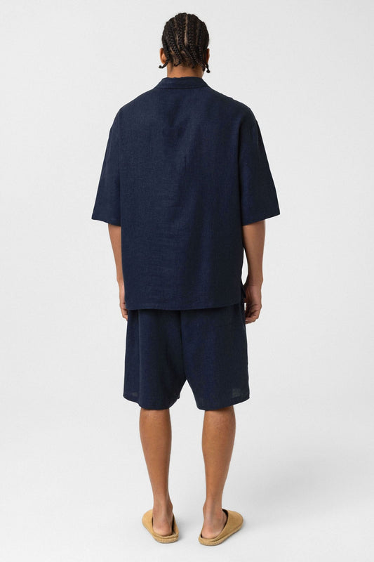 Oversized Linen Shirt with Two Pockets