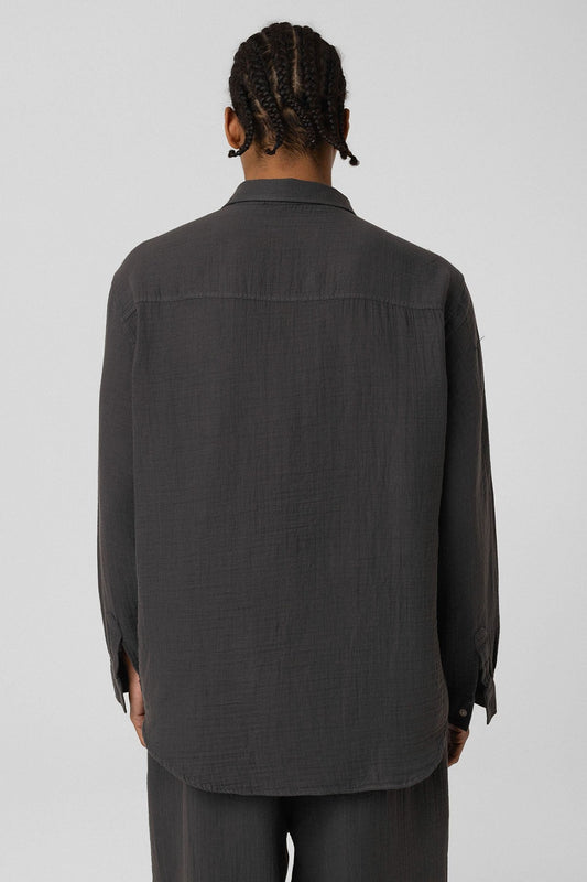 Oversized Long-Sleeve Muslin Shirt