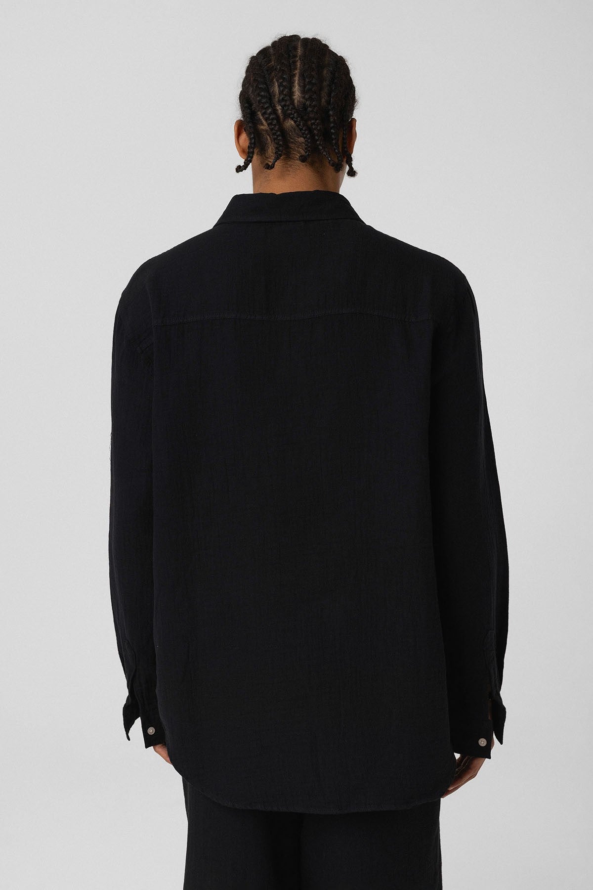 Oversized Long-Sleeve Muslin Shirt