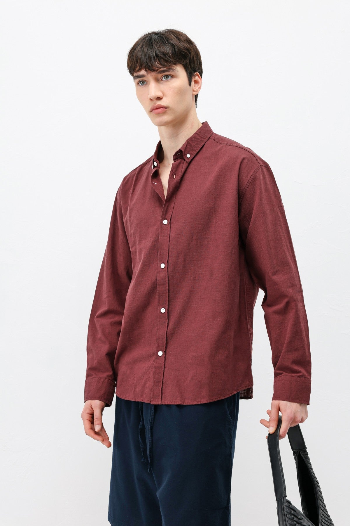 Basic Oversized Cotton-Linen Shirt