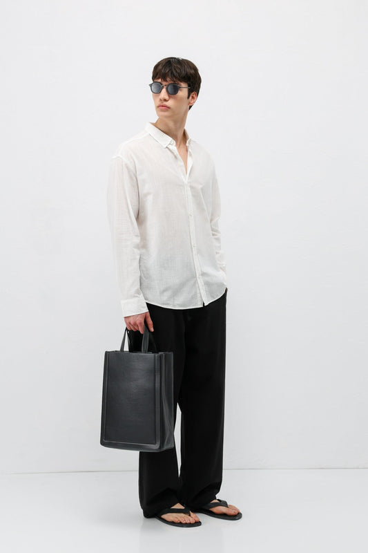 Basic Oversized Cotton-Linen Shirt