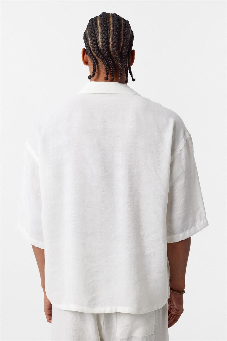 Oversized Short-Sleeve Modal Shirt