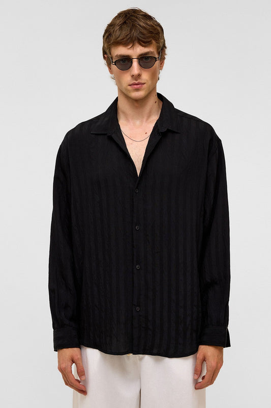 Oversized Long-Sleeved Modal Shirt