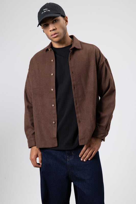 Textured Oversized Shirt Jacket