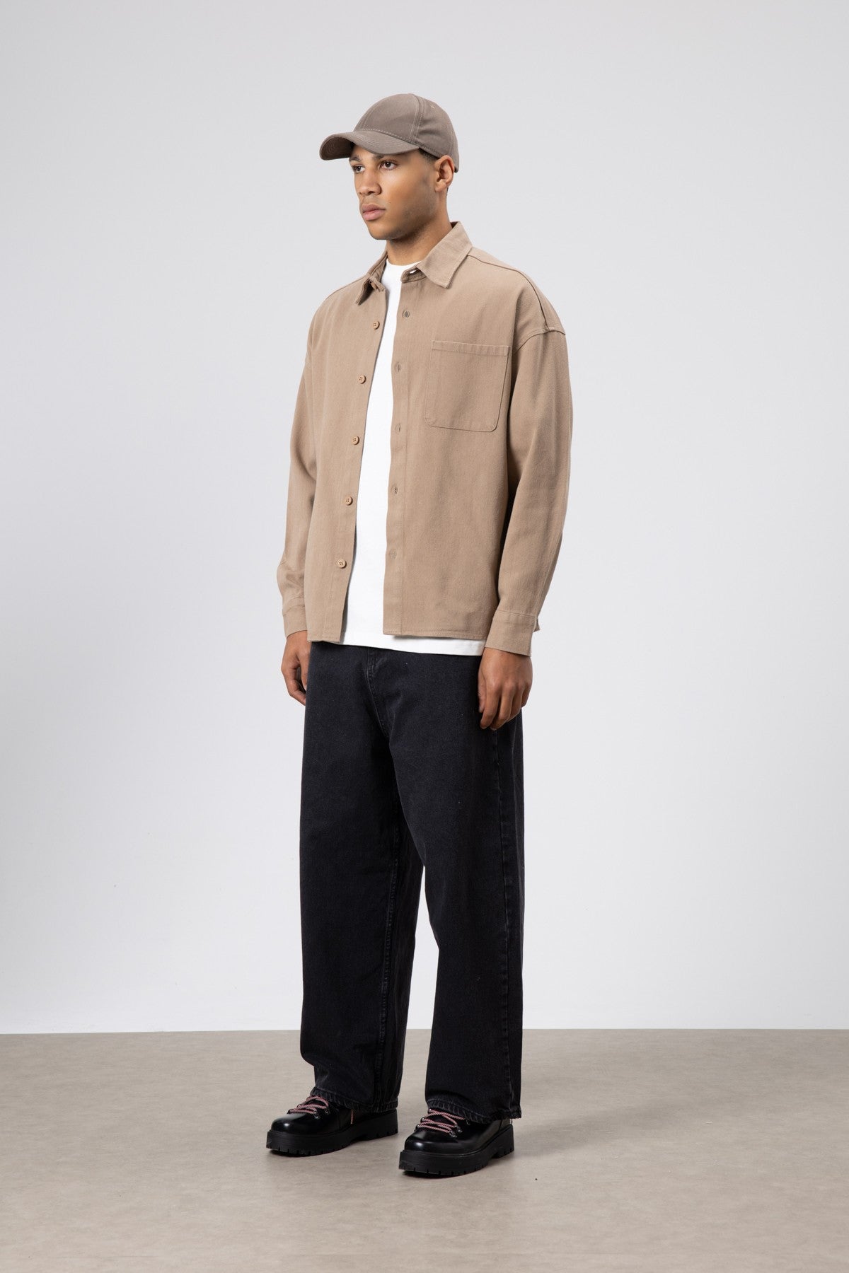 Oversized Gabardine Shirt Jacket