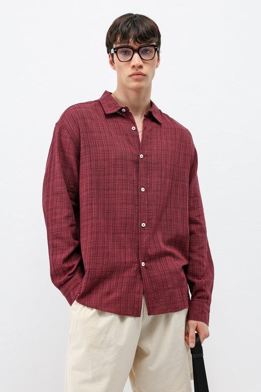 Textured Linen-Look Oversized Shirt