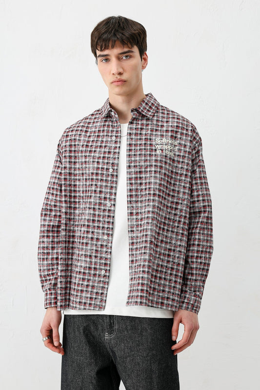 Long-Sleeved Checkered Shirt