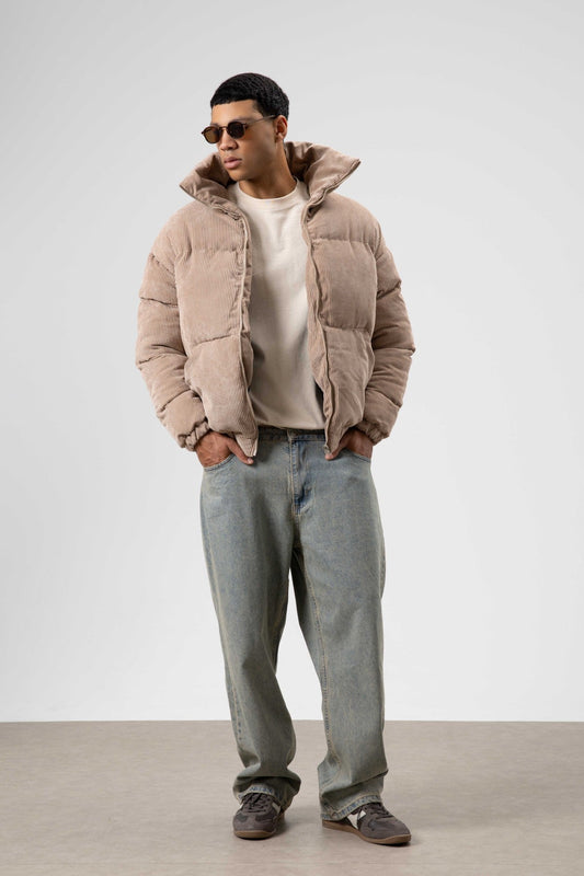 Oversized Velvet Puffer Jacket