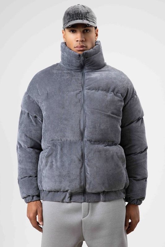 Oversized Velvet Puffer Jacket