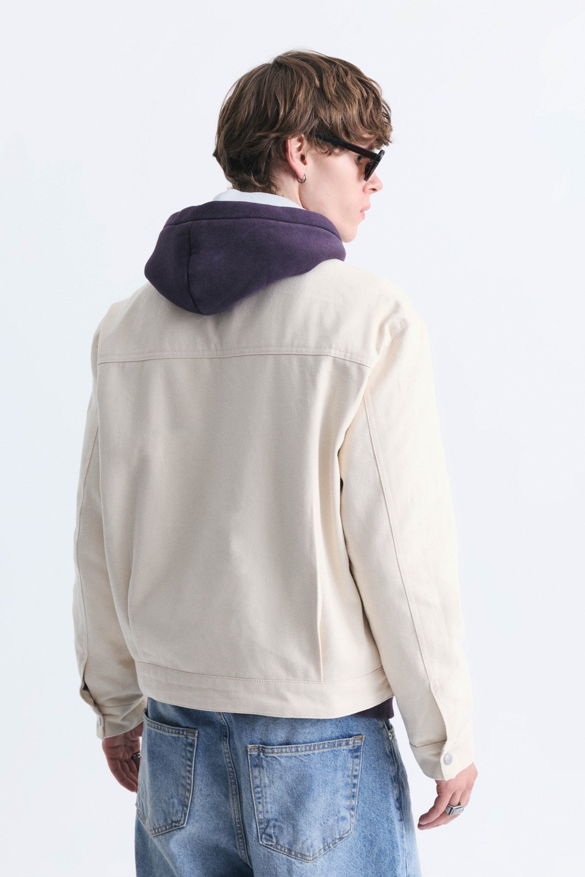 Crop-Fit Metal Clip-Closure Jacket