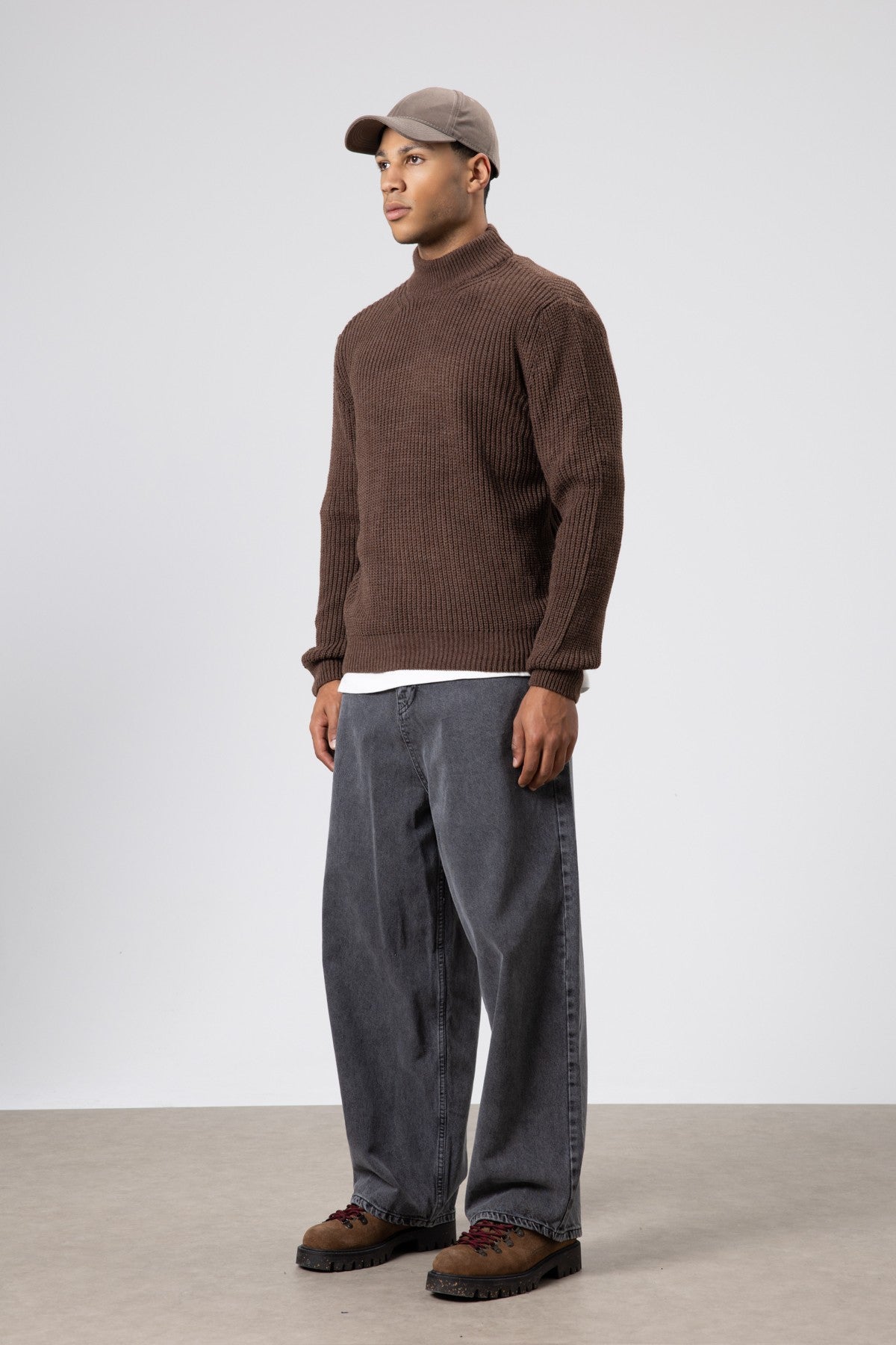 Half-Turtleneck Knit Sweater