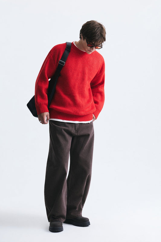 Oversized Ribbed Knit Sweater