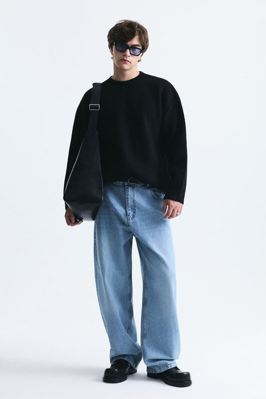 Oversized Ribbed Knit Sweater