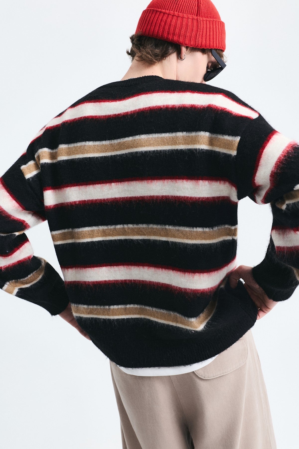 Relax Fit Striped Knit Sweater