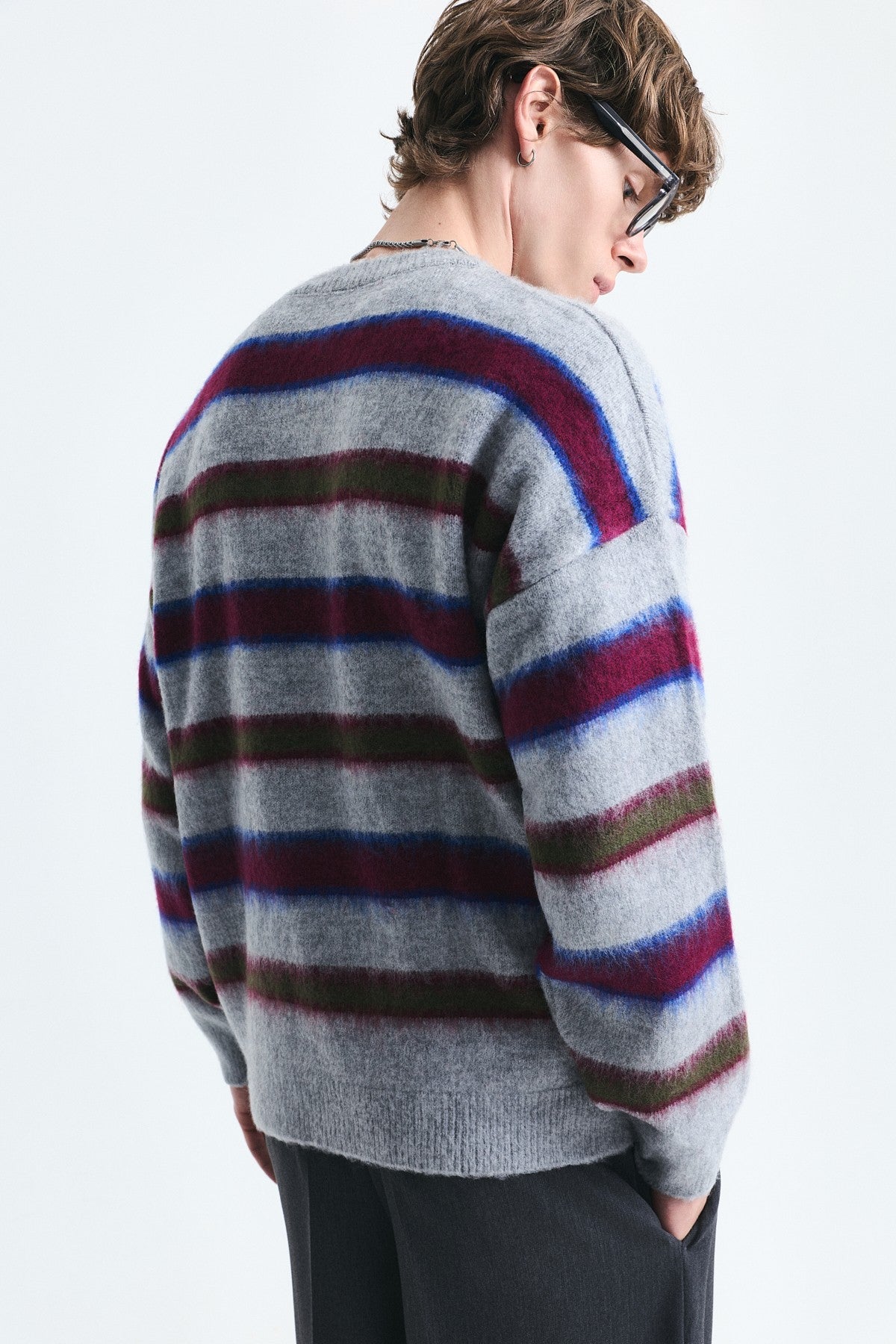 Relax Fit Striped Knit Sweater