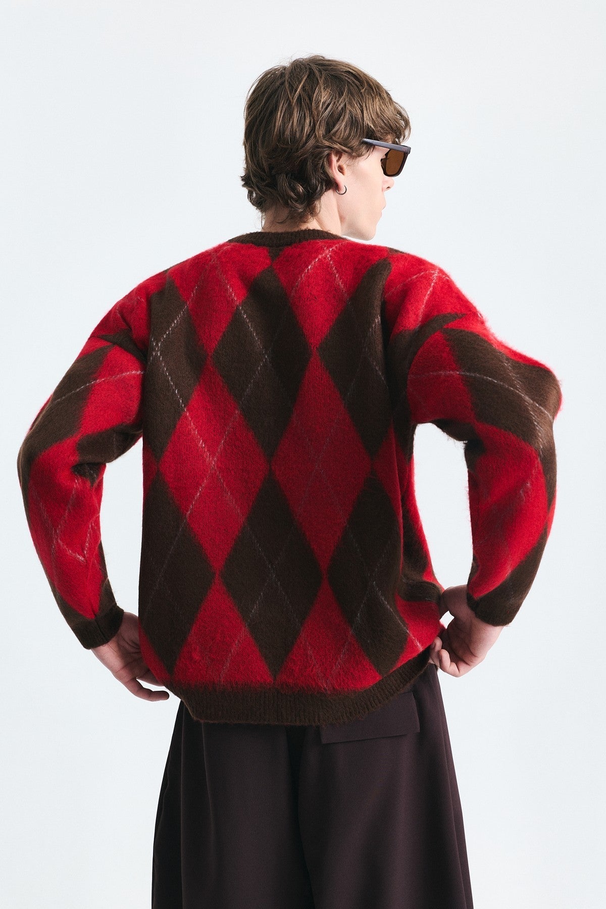 Relax Fit Baklava-Patterned Sweater