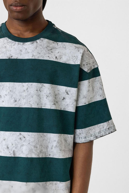 Oversized T-Shirt with Washed Stripes
